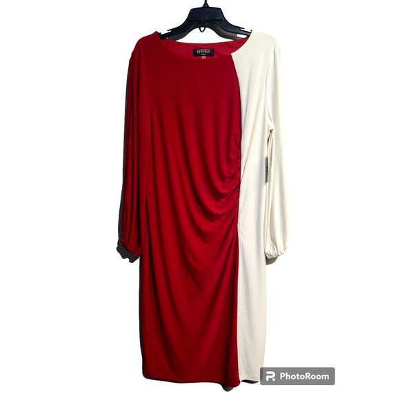 Kasper Quin Colorblock Split Sleeve Dress NWT - Picture 3 of 5